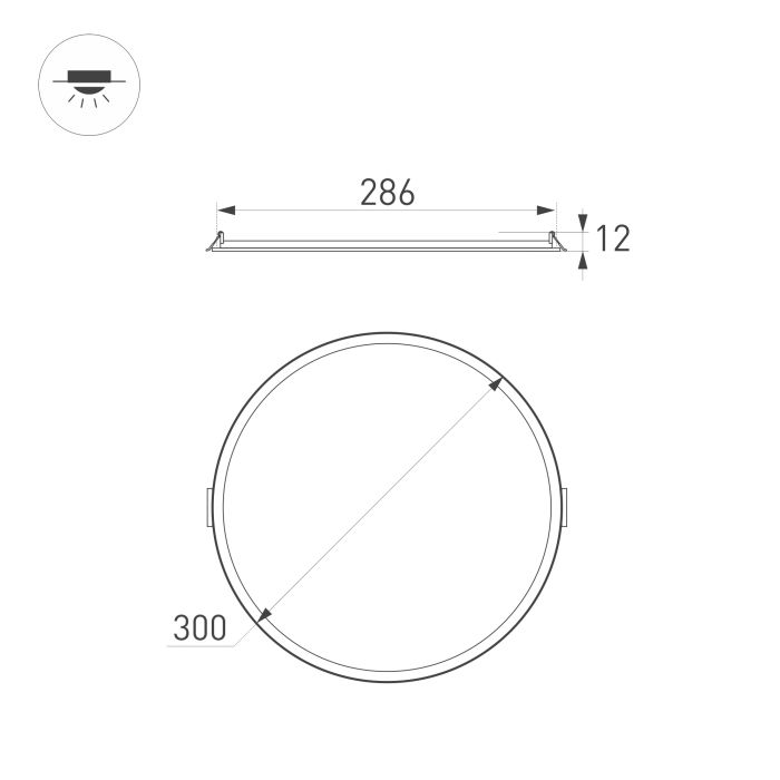 Luminaire DL-EDGE-R300-24W Warm3000 (WH, 115 deg, 230V) (Arlight, IP40 Metal, 3 years)