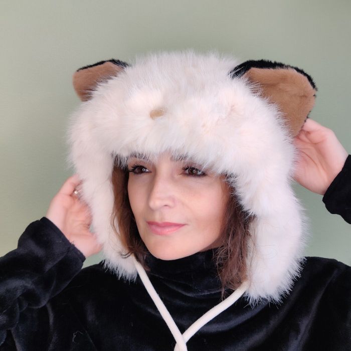 Hat with ears R2194 (Cream)