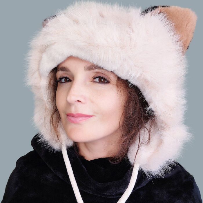 Hat with ears R2194 (Cream)