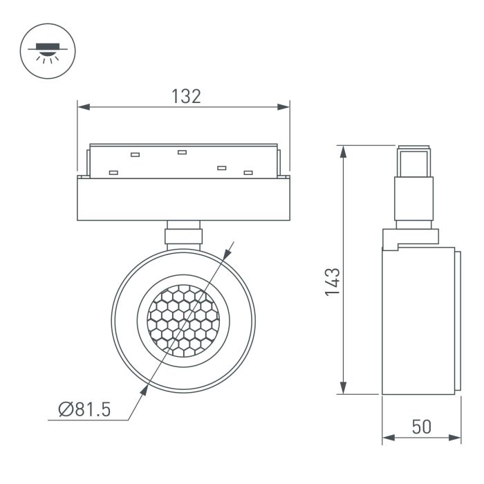 MAG-ORIENT-POINT-R80-12W Day4000-MIX (BK, 18 deg, 48V, TUYA Zigbee) (Arlight, IP20 Metal, 5 years)