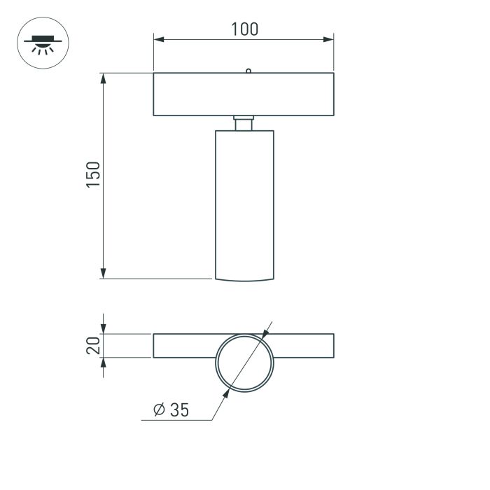 MAG-SPOT-25-R120-12W Warm3000 (BK, 30 deg, 24V) (Arlight, IP20 Metal, 3 years)