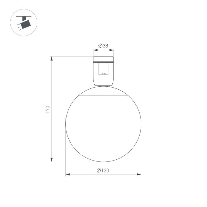 Luminaire ART-APRIORI-SFERO-R120-5W Day4000 (TN, 350 deg, 48V) (Arlight, IP20 Metal, 3 years)