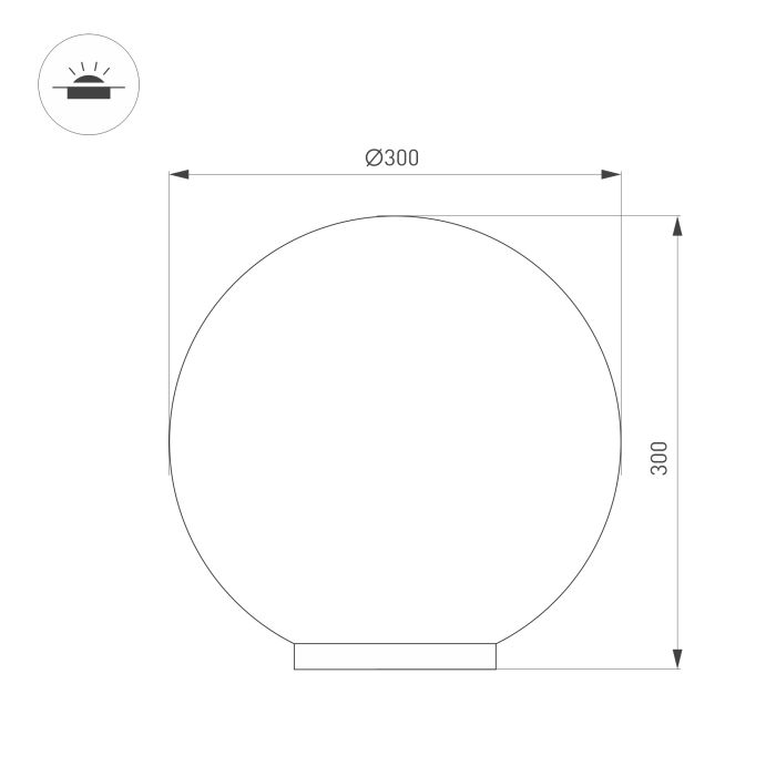 KT-GLOBE-R300-10W Warm3000 (DG, 275 deg, 24V) (Arlight, IP65 Metal, 3 years)