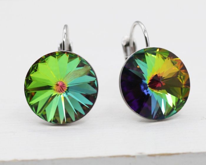 Earrings with Swarovski crystals 1.4 cm - 06