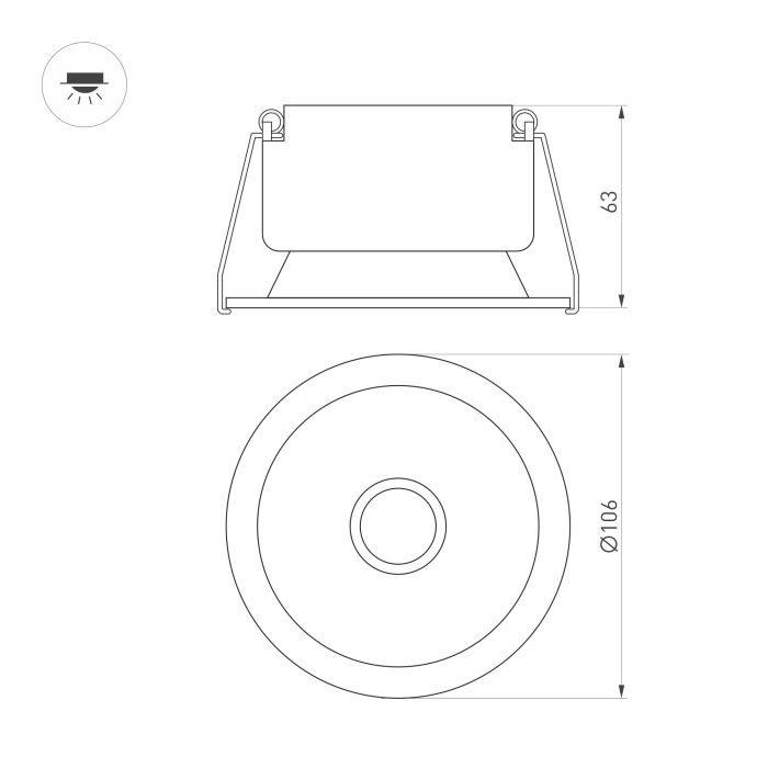 Luminaire MS-HARBOR-R106-15W Day4000 (WH, 50 deg, 230V) (Arlight, IP20 Metal, 5 years)