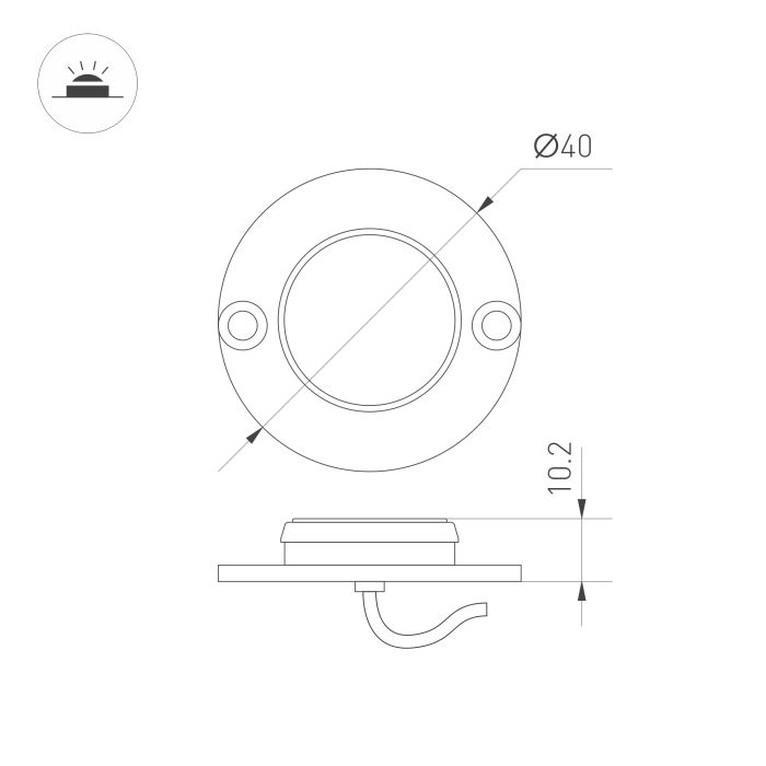ART-DECK-LAMP-R40-1W Warm3000 (SL, 120 deg, 24V) (Arlight, IP67 Metal, 3 years)