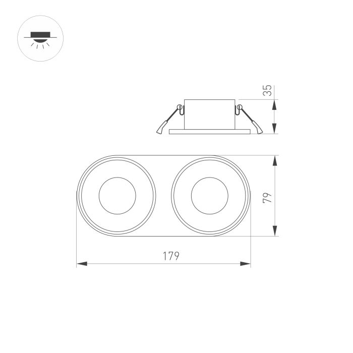PLURIO-BASE-BUILT-RS185x85 (BK, 1-2, 200mA) (Arlight, IP20 Metal, 3 years)
