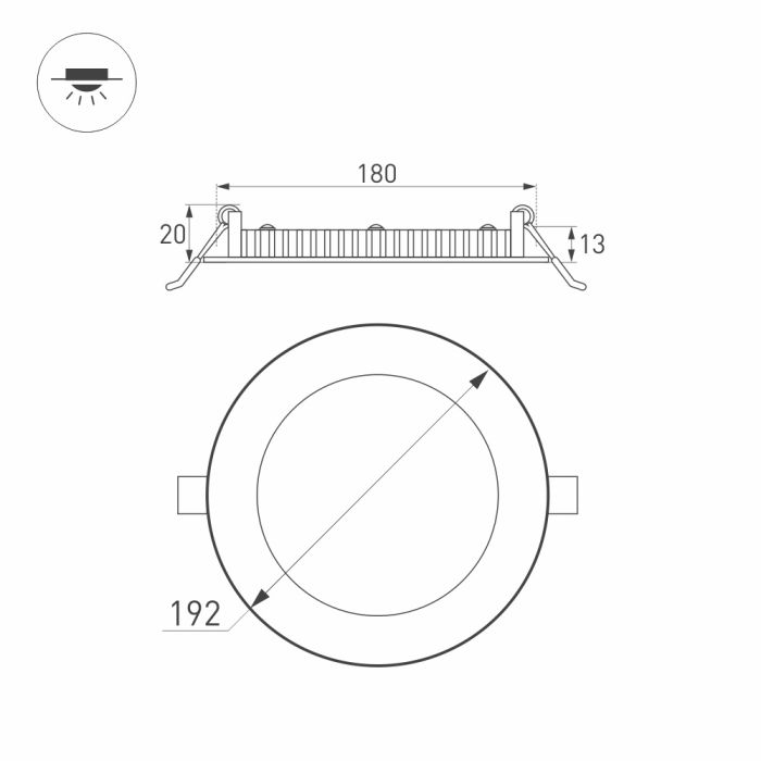 Luminaire DL-192M-18W White (Arlight, IP40 Metal, 3 years)